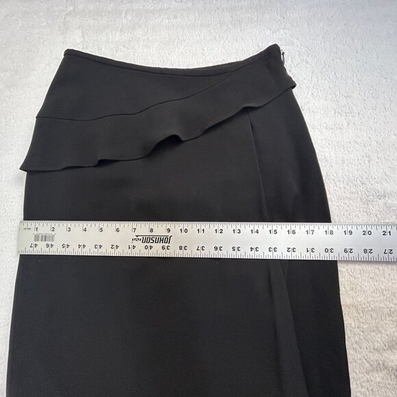 Etro Womens Black Ruffle Wrap Skirt Size 42 Career Lined Made In Italy New $829 - Picture 7 of 8